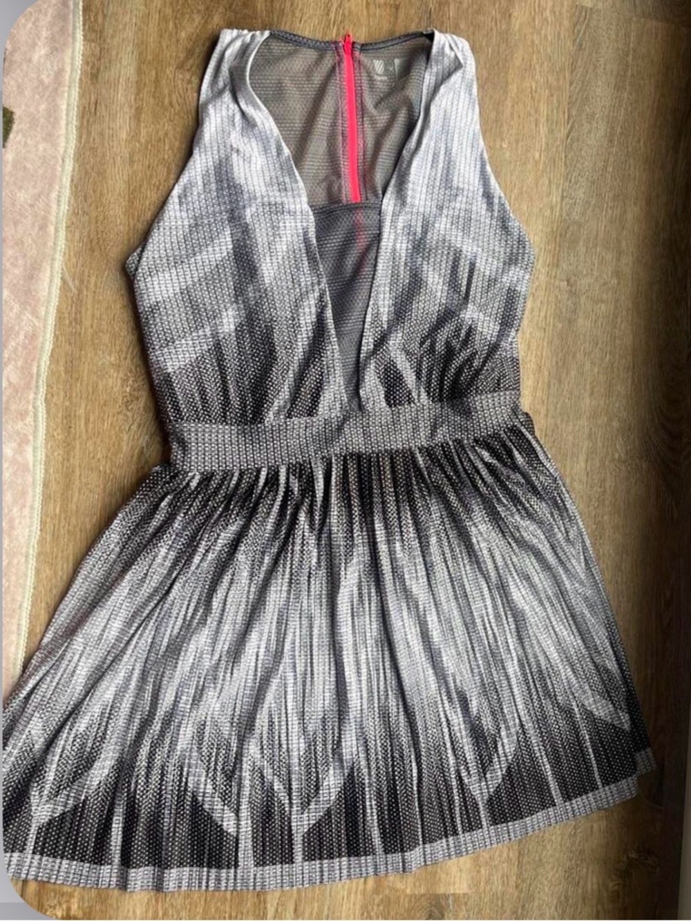Lucky in love x Kswiss Black & White Mesh V-Neck w/ pink zipper